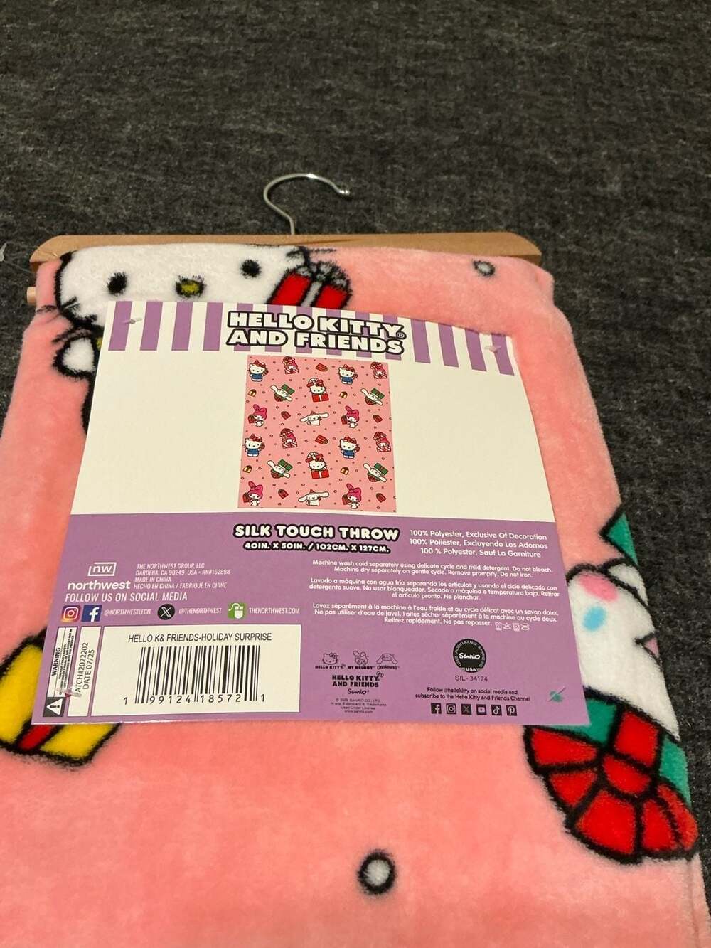 The Northwest Group Hello Kitty and Friends Holiday Surprise Silk Touch